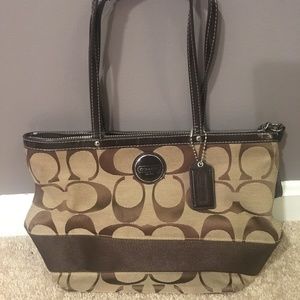 Brown and Tan Coach purse